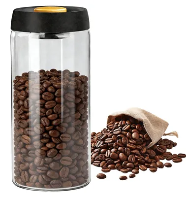 Vakuum-Kaffeedose 1800 ml, luftdicht, Glas, mit Vakuumdeckel