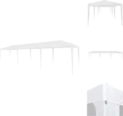 Image de vidaXL Tente de réception 3x9 m PE Blanc - Pavillons & Tentes de réception
