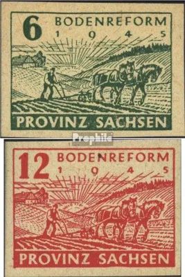 Produktbild von Briefmarken Sowjetische Zone (All.Bes.) 1945 Mi 85-86 (kompl.Ausg.) postfrisch Bodenreform