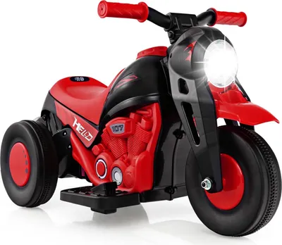 Obrázok produktu pre COSTWAY detská motorka, s bublifukom, 6V elektrická motorka s hudbou a LED svetlom, trojkolka detská motorka 2,5-3 km/h, pre deti od 3 rokov (červená)