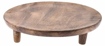 Produktbild von HOWHOMELY | Serviertablett - Küchentablett - 30 cm - braun - aus Mangoholz - Tablett - auf Füßen