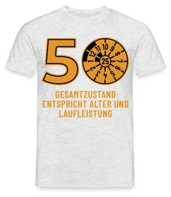 Produktbild von Spreadshirt 50. Geburtstag | Design Männer T-Shirt, S, Grau meliert