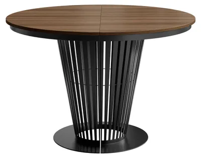 Produktbild von MIRJAN24 Tisch Elantra 120, Esszimmer Tisch, Beine aus Stahl (Farbe: Schwarz / Nuss Franklin)