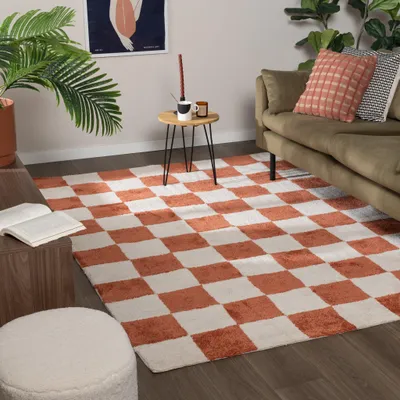 Zdjęcie produktu dla Volero - Dywan szachownica - Blox Terakota - 140x200 cm