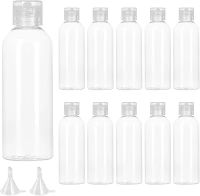 Produktbild von Reisebehälter Set 10 Stück, 100 ml, Leere Kunststoffflaschen, Wiederverwendbar für Kosmetik, Für Reisen