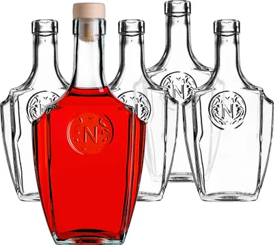 Zdjęcie produktu dla KADAX szklane butelki 500ml z korkiem, 10 sztuk, puste butelki do napełniania, szklane butelki na likier, butelki na sznapsa, butelki na likier, olej i ocet, butelki na sok