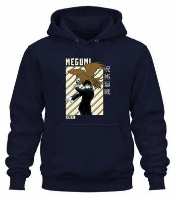 Obrázek produktu pro MEGUMI Jujutsu Kaisen 呪術廻戦 Fushiguro Shikigami Anime styl uni mikina s kapucí, tmavě modrá, 3XL