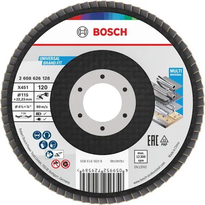 Produktbild von X451 Fächerschleifscheibe, 115 x 22,23 mm, K120, Z29, 15-tlg