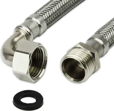 Produktbild von AWM Edelstahl Flexschlauch (DN13) 3/4" BOGEN x 3/4" AG - 40 cm Armaturn Panzerschlauch Sanitär Hauswasserwerk