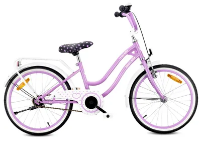 Produktbild von Mädchen fahrrad Kinderfahrrad 20 Zoll Mädchen 5 6 7 8 Jahre mit Gepäckträger Ständer Heart Bike lila