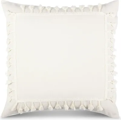 Obrázek produktu pro EUROFIRANY | Povlak na polštář - 45x45 cm - krémový dekorativní povlak na polštář s třásněmi - stylový