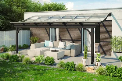 Produktbild von Terrassenüberdachung SKAN HOLZ Verona 648 x 339 cm anthrazit