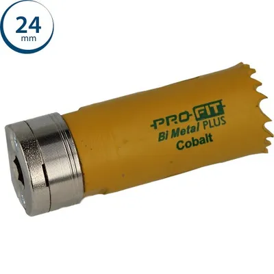 Produktbild von ProFit - HSS Bi-Metall Plus - Lochsäge mit Regelmässiger-Verzahnung 24mm mit integriertem Adapter und Eurolasche
