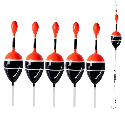 Productafbeelding van Vissets met Slipbobbers van Balsahout voor Forel en Baars - 5 Stuks