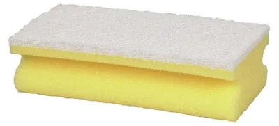 Produktbild von Putzschwamm Groß, 5x7x14 cm, Gelb/Weiß | Packung (10 Stück)