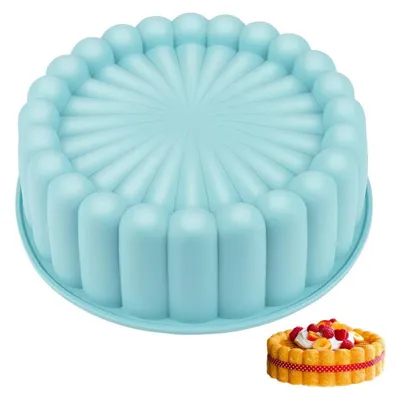 Productafbeelding van Siliconen bakvorm, rond, 20 cm, herbruikbaar, geschikt voor taarten, cheesecakes, brownies en chocoladerecepten