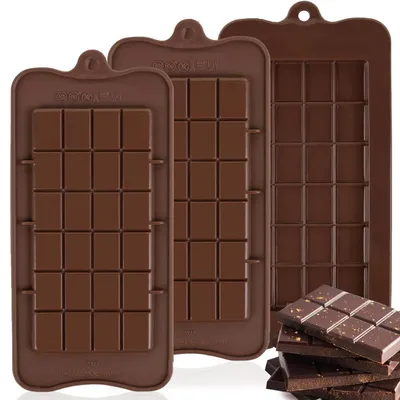 Image de Moules en silicone pour chocolat, 3 pièces, rectangulaires, profonds, pour chocolat "Dubai"