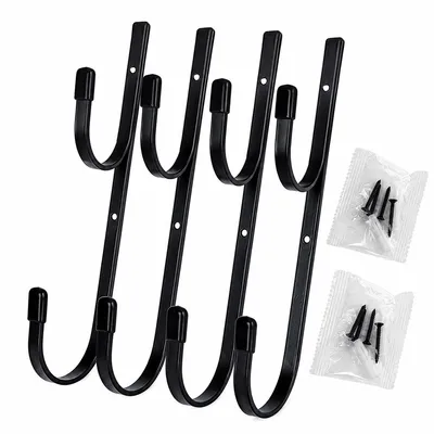 Produktbild von Poolhalterung Wand, 4er Set Aluminium Halter für Poolstangen, rostfreie Gerätehalter mit Schrauben für Teleskopstangen, Kescher, Poolsauger und Gartenwerkzeuge