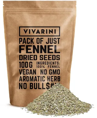 Produktbild von Vivarini - Fenchelsamen Ganz 100g - 100% Natürliche Fenchelsamen - Süßlich Würziges Gewürz & Kräutertee - Für Fisch, Fleisch & Tee