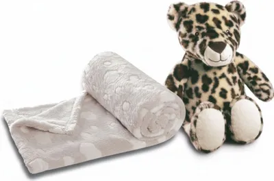 Produktbild von Biederlack Kuscheltier Leopardin Cleo & Kuscheldecke 75x100cm im Set