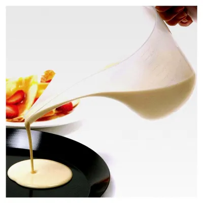 Produktbild von Messtrichterkrug, 1000 ml, transparenter Messbecher mit Ausguss für Marmelade, Teig, Sirup