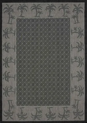 Produktbild von In- und Outdoor Teppich Terrassen & Balkon Küche Teppich Mini Palmen Schwarz, Maße:80x150 cm