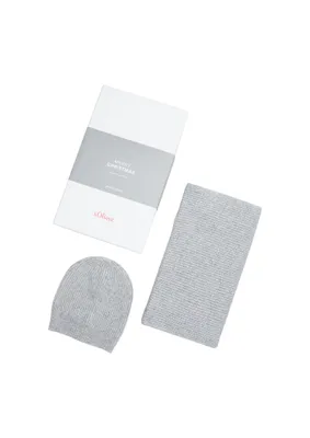Immagine prodotto di s.Oliver beanie berretto Beanie + Scarf Set Grey Black grigio chiaro