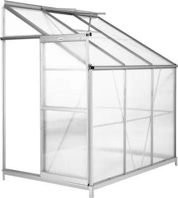 Produktbild von tectake® Anlehngewächshaus 4,09 m³, mit Fundament 192 x 128 x 202 cm