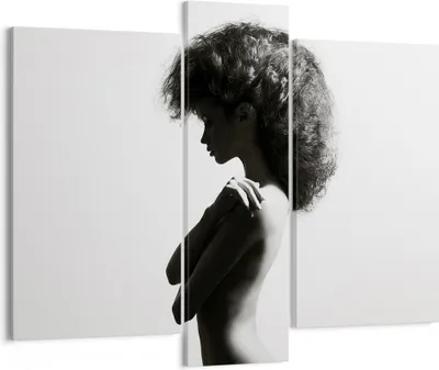 Produktbild von Bild auf Leinwand - Leinwandbild - 3 Teile - Frau Nacktheit Körper - 95x80cm - Wand Bild - Wanddeko - Wandbilder - Leinwanddruck - Bilder - Wanddekoration - Leinwand bilder - Wandbild - CB95x80-4946