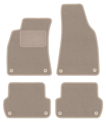 Image de Tapis de sol en moquette pour Audi A4 B7 2001-2004 (berline/break) – jeu 4 pièces, beiges, sur mesure – Wielganizator LUX