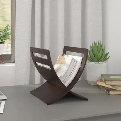Zdjęcie produktu dla The Living Store Stojak na czasopisma drewniany wolnostojący brązowy