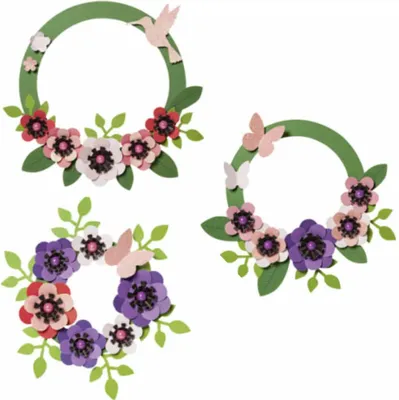 Image de Kit pour 3 couronnes de fleurs en papier