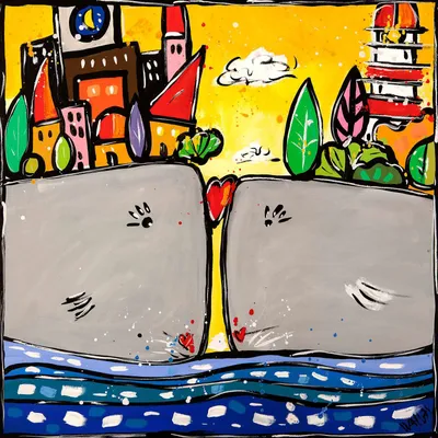 Obrázek produktu pro Moderní barevné plátno - Wallas, Je to velká láska - 40x40 cm