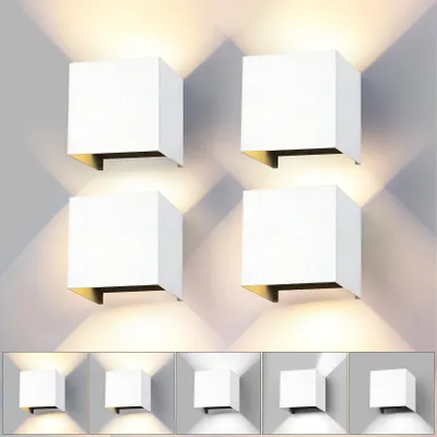 LED Wandlampen 4er-Set, 15W, 3 Farben, IP65, 120° verstellbar
