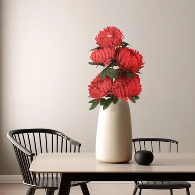 Produktbild von Künstliche Pflanze - Heimdekoration - Chrysantheme - rot - 12 x 58 cm 1 Stück [11912C], KI-generiertes Bild