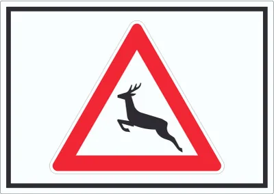 Produktbild von Aufkleber Achtung Wildwechsel Symbol A6 (105x148mm)