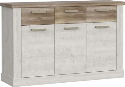 Produktbild von KAUNAS Sideboard 140cm Pinie Weiß / Antik Eiche