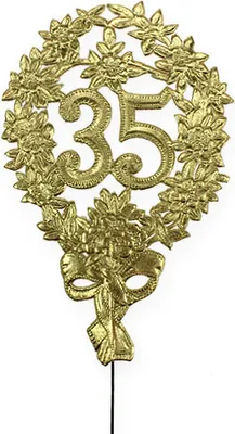 Produktbild von Jubiläumszahl 35 Gold Ø8cm 10St Geburtstagsdeko Firmenjubiläum Tischdeko, 10 Stück