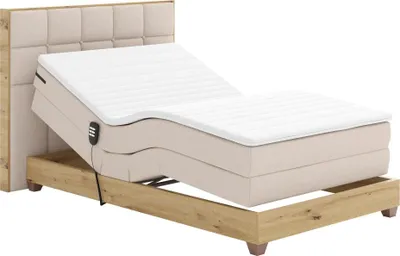 Zdjęcie produktu dla Kondela Łóżko pojedyncze Tiana 120x200 cm regulowane elektrycznie - beż / dąb rzemieślniczy