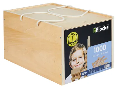 Produktbild von BBlocks Holzbausteine Spielzeug in Aufbewahrungskiste 1000 Stück