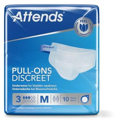 Image de ATTENDS Pull-Ons Discreet Underwear 3 Medium - 1 paquet de 10 protections