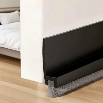 Immagine prodotto di Guarnizione per porte con spazzola, autoadesiva, 100 cm, guarnizione in silicone flessibile per porte