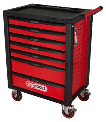 Zdjęcie produktu dla KS Tools 826.0007, Skrzynka na narzędzia, Stal, Czarny, Czerwony, 350 kg, Klucz, 788 mm