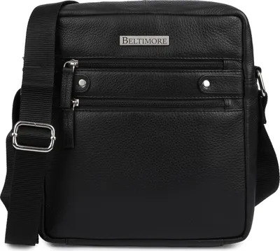 Produktbild von Kleine elegante schwarze Umhängetasche aus Leder für Herren Beltimore