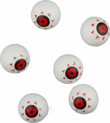 Productafbeelding van Horroroogjes Halloween-decoratieballen, 6 stuks, wit-zwart-rood, 3,5 meter - universele maat