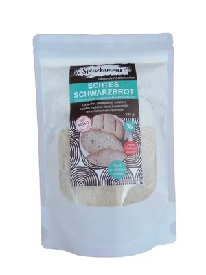 Produktbild von Speisekammer Paleo Schwarzbrot Backmischung 235g / glutenfrei / paleo / ohne Zuckerzusatz / maisfrei