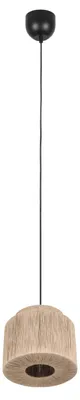 Immagine prodotto di Lampade Trio - Japandi Japandi Lampada a sospensione I Lampada a sospensione I Lampada a sospensione nera con cavo marrone 31 cm - Smilla I Soggiorno I Camera da letto - Metallo rotondo - Adatta a LED E27