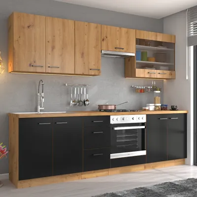 Produktbild von Küche MADERA 1 artisan eiche / schwarz