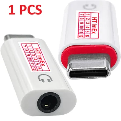 Produktbild von Weiß USB Typ C auf zu AUX 3,5mm Klinke Kopfhörer Adapter Stecker Musik Audio