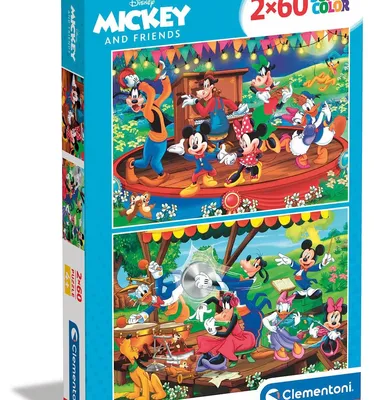 Produktbild von Clementoni Supercolor Puzzle Disney Micky Maus und Freunde 2X60 Teile
